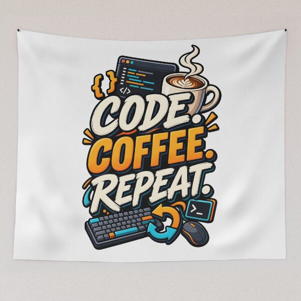 Item preview, Code Coffee Repeat designed and sold by Ahsacom.