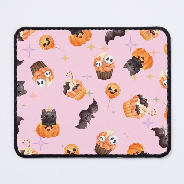 Item preview, Cute Bat, Black Cat, Halloween Cupcakes, Candy, pink designed and sold by CursedButCute1.