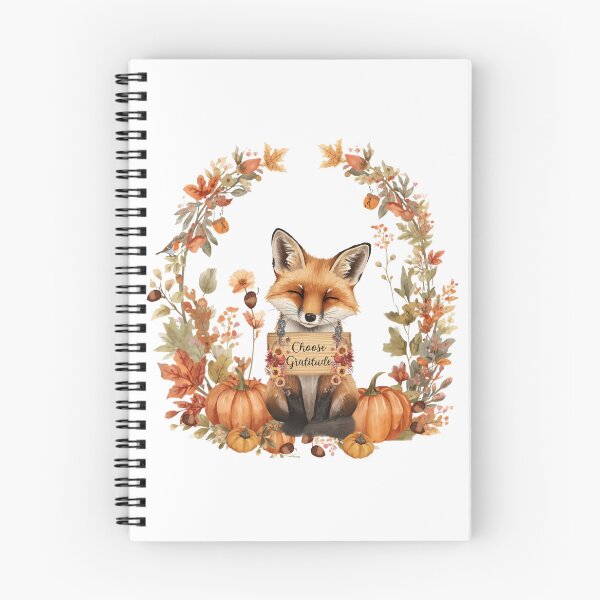Item preview, A small autumn fox holds a sign that reads "Choose Gratitude." designed and sold by VibranPalette.