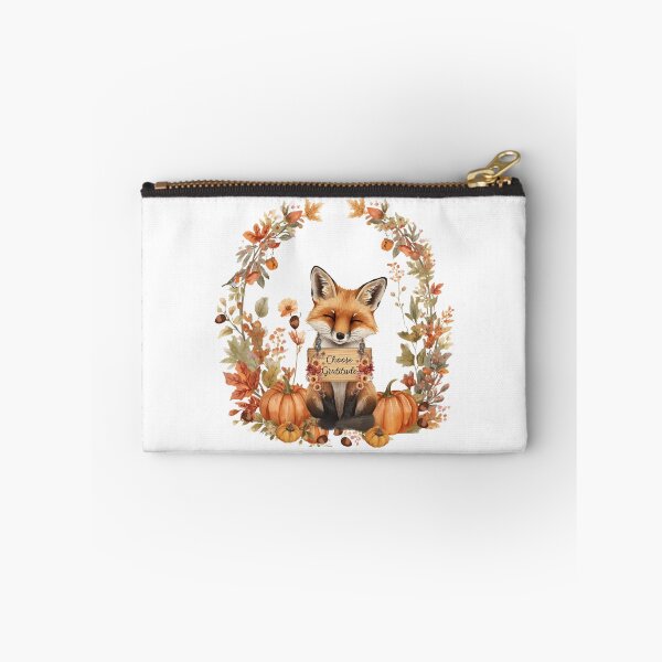 Item preview, A small autumn fox holds a sign that reads "Choose Gratitude." designed and sold by VibranPalette.