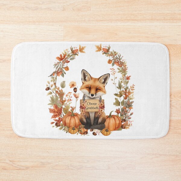 Item preview, A small autumn fox holds a sign that reads "Choose Gratitude." designed and sold by VibranPalette.