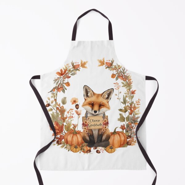 Item preview, A small autumn fox holds a sign that reads "Choose Gratitude." designed and sold by VibranPalette.