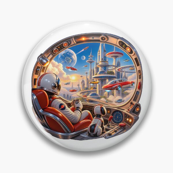 Item preview, Retro Futuristic Space City – 1960s Space Age designed and sold by builtforyou.