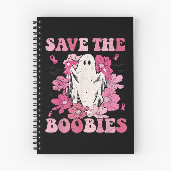 Item preview, save the boobies pink ghost woman breast cancer halloween designed and sold by RoseMary87.