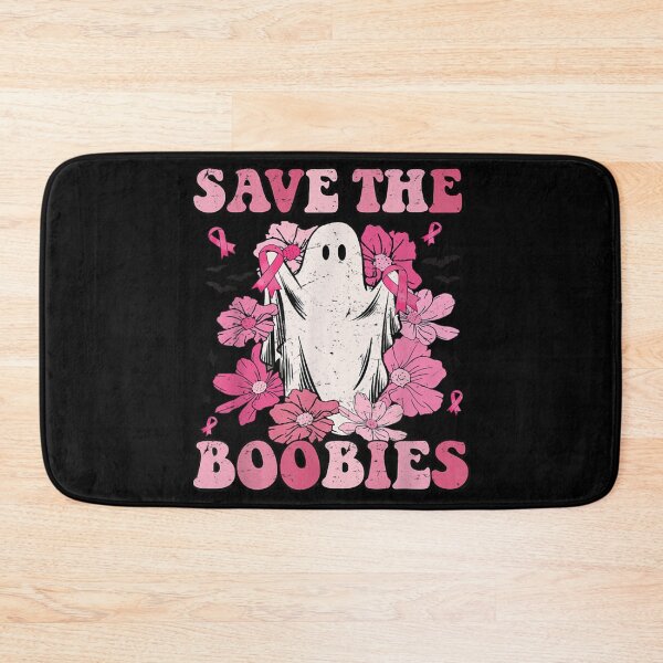 Item preview, save the boobies pink ghost woman breast cancer halloween designed and sold by RoseMary87.
