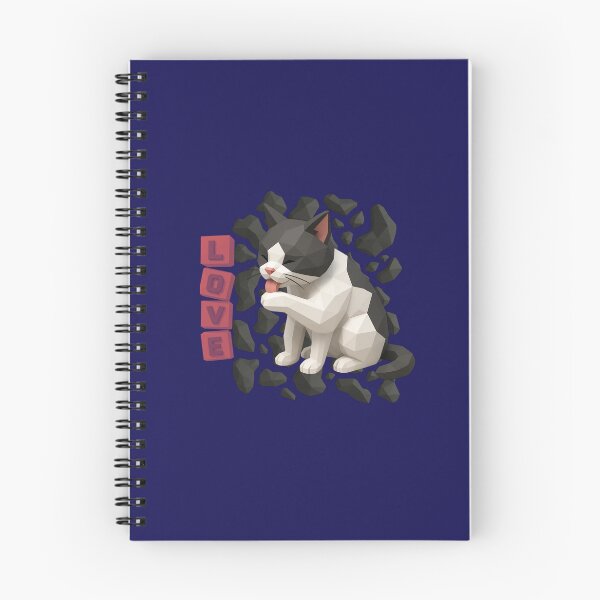 Item preview, Gatito Negro Kawaii LOVE Low Poly designed and sold by ArtMochis.