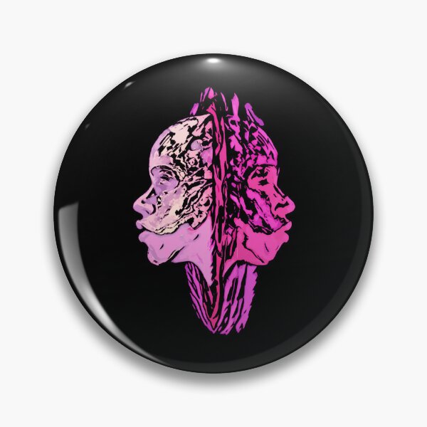 Item preview, Cybernetic Human Face Profile Split Pink Cyborg  designed and sold by Elena Roberts.