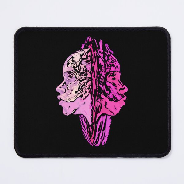 Item preview, Cybernetic Human Face Profile Split Pink Cyborg designed and sold by Elena Roberts.