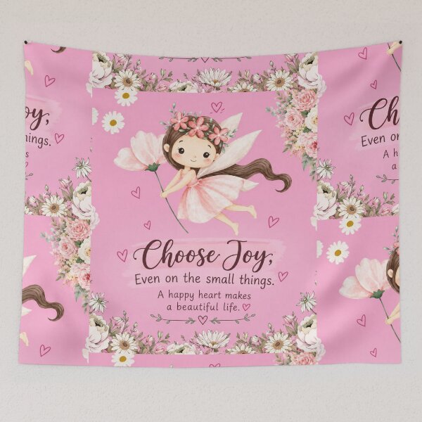 Item preview, Choose Joy Fairy – Whimsical Floral Inspirational Art designed and sold by itxelaraStudio.