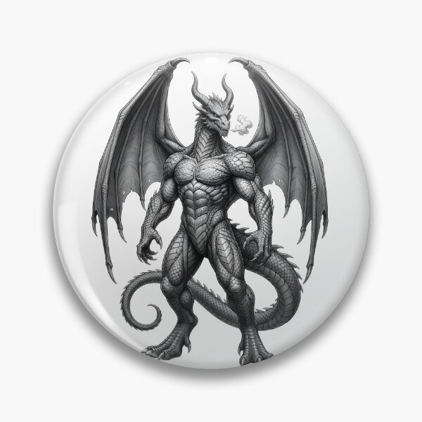 Item preview, Muscular Dragon Titan | Epic Fantasy Dragon Warrior Illustration designed and sold by DragonSerpent Ink.