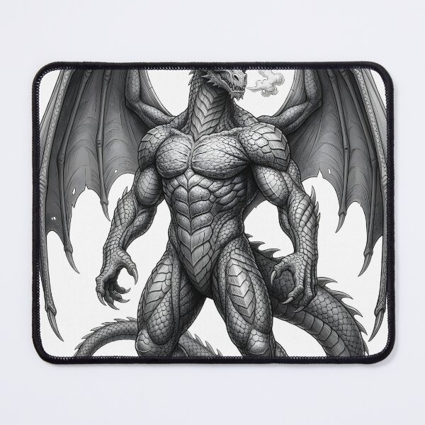 Item preview, Muscular Dragon Titan | Epic Fantasy Dragon Warrior Illustration designed and sold by DragonSerpent Ink.