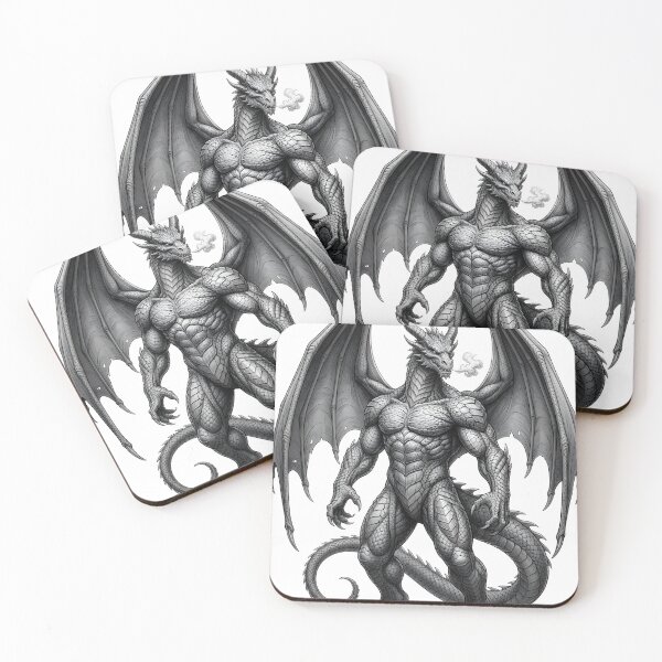 Item preview, Muscular Dragon Titan | Epic Fantasy Dragon Warrior Illustration designed and sold by DragonSerpent Ink.