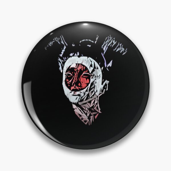 Item preview, Abstract Geometric Cyborg Face Red and White Polygon Art designed and sold by Elena Roberts.