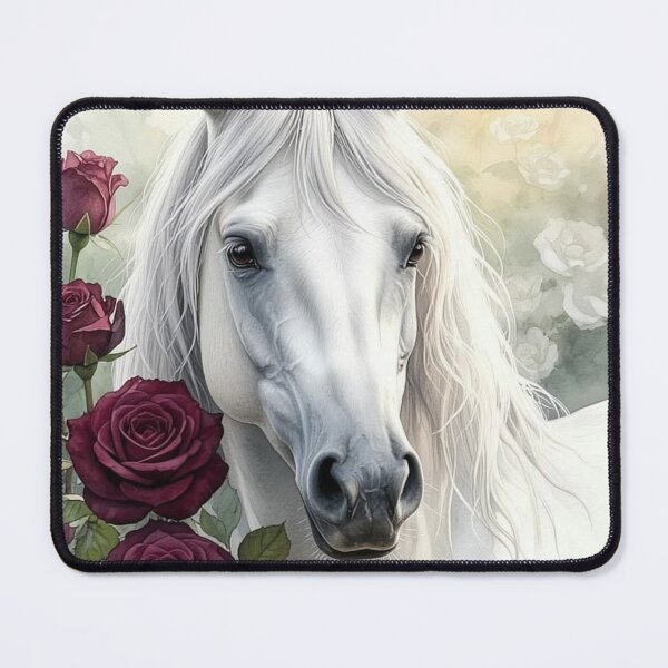 Item preview, White Horse and Red Roses designed and sold by INKRebelGraphic.