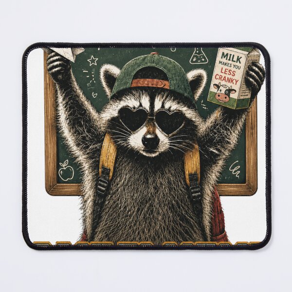 Item preview, Funny Raccoon Back To School Milk Makes You Less Cranky Vintage designed and sold by Unique personality⭐⭐⭐⭐⭐.