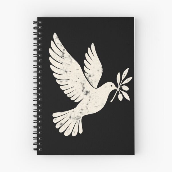 Item preview, Vintage Peace Dove With Olive Branch – Distressed Minimalist Peace Symbol designed and sold by Idontwannaknow.