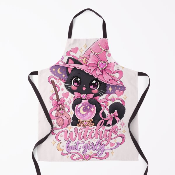 Item preview, Witchy But Girly Cute Coquette Black Cat – Pink Witch Halloween Girly Gift designed and sold by SanaCreation13.