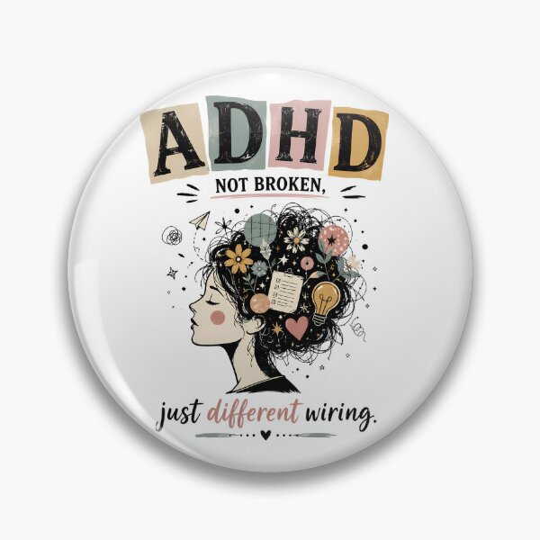 Item preview, ADHD Not Broken Just Different Wiring Neurodivergent Humor Quote designed and sold by Marti’s Shop Corner.