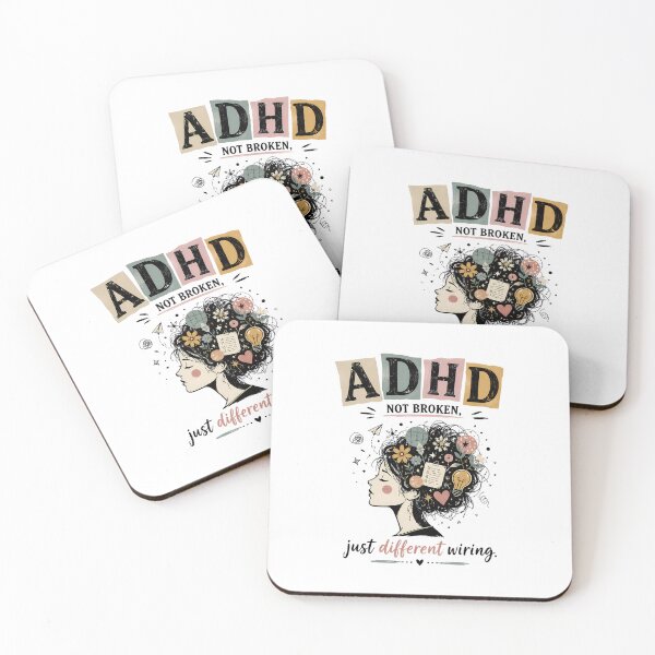 Item preview, ADHD Not Broken Just Different Wiring Neurodivergent Humor Quote designed and sold by Marti’s Shop Corner.