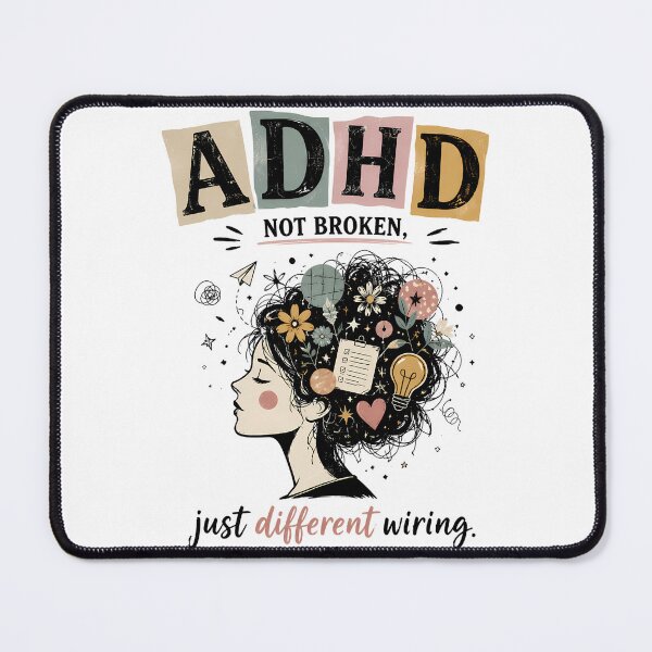 Item preview, ADHD Not Broken Just Different Wiring Neurodivergent Humor Quote designed and sold by Marti’s Shop Corner.