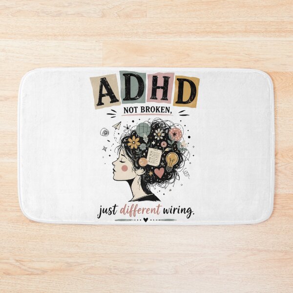 Item preview, ADHD Not Broken Just Different Wiring Neurodivergent Humor Quote designed and sold by Marti’s Shop Corner.