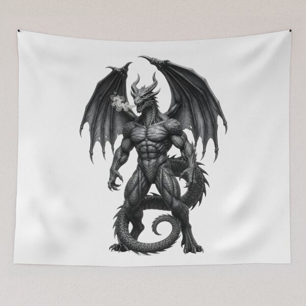 Item preview, Dragon Titan Guardian | Muscular Winged Dragon Fantasy Illustration designed and sold by DragonSerpent Ink.