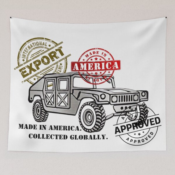 Item preview, Made in America. Collected Globally. – Military Vehicle Export Stamp Graphic Tee | Tactical Vehicle Design designed and sold by SIGNAL & BLOOM.