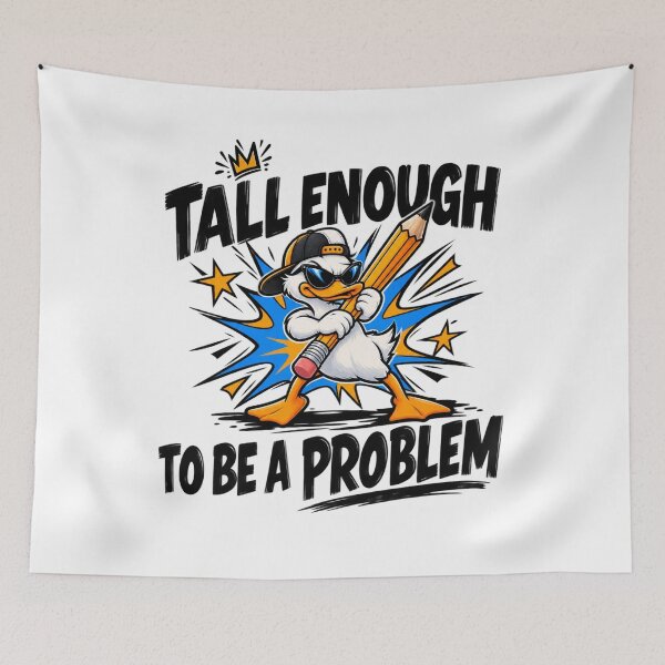Item preview, Tall Enough to Be a Problem – Funny Duck Pencil Cartoon designed and sold by DijaMar.