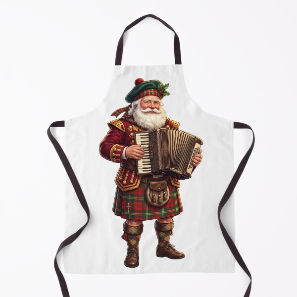 Item preview, Funny Tartan Kilt Accordion Player Christmas Scottish Santa designed and sold by Solo59Art.