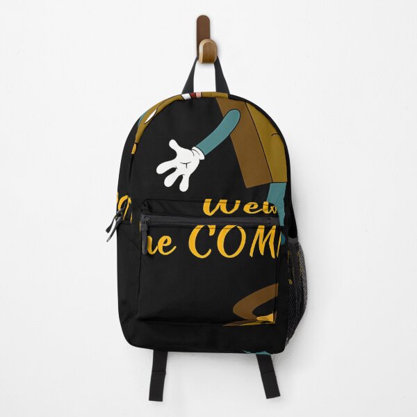 Item preview, Cartoon Briefcase Mascot Character Waving On Dark Canvas designed and sold by KaPfannerstill.