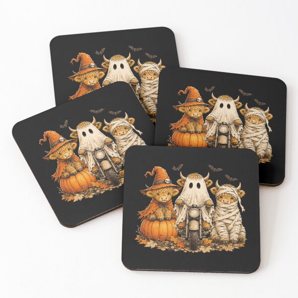 Item preview, Cute Highland Cows in Funny Halloween Costumes designed and sold by VioletNance.