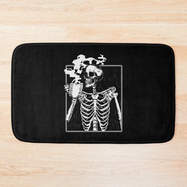 Item preview, skeleton skull drinking coffee funny halloween designed and sold by NorzellMich469.
