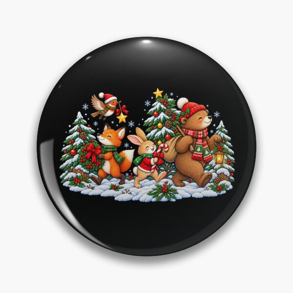 Item preview, Christmas Woodland Friends | Cute Bear Fox Bunny Snowy Christmas Trees designed and sold by MrDev.