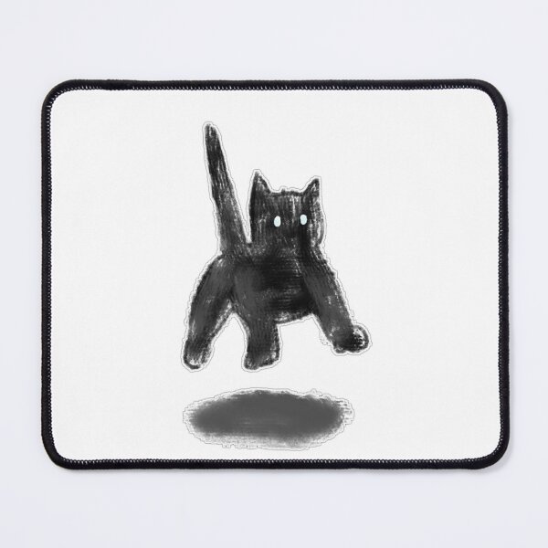 Item preview, Floating Black Cat Raised Tail Pencil Art designed and sold by raun.draw.