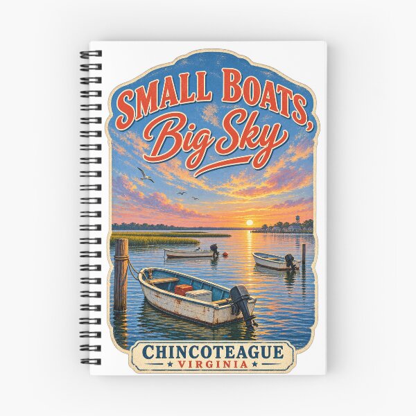 Item preview, Small Boats, Big Sky – Chincoteague Virginia designed and sold by Past in Threads.