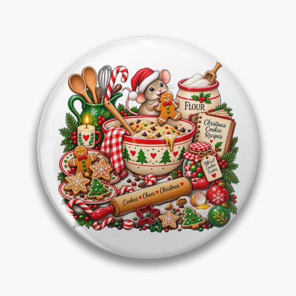 Item preview, Christmas Cookie Chaos | Cute Mouse Baking Gingerbread Holiday Treats designed and sold by MrDev.