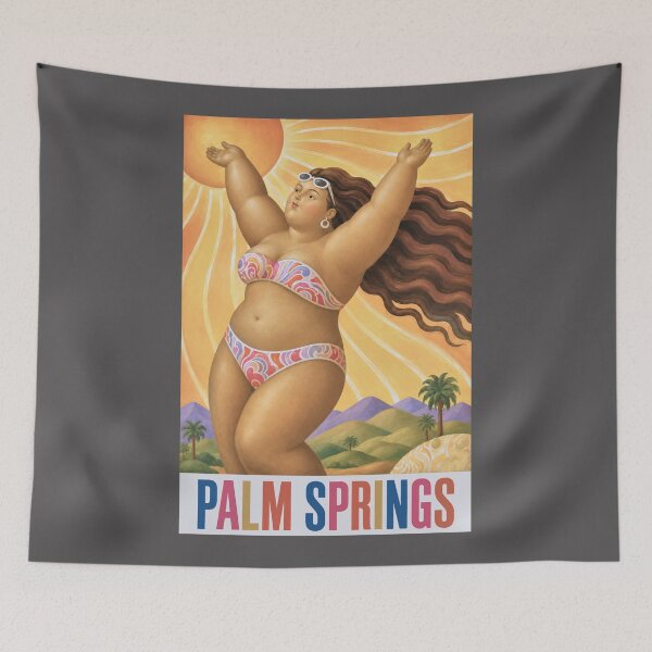 Item preview, Palm Springs Sun Goddess – Retro Desert Vacation Art designed and sold by retrographics.