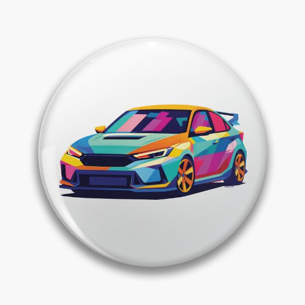 Item preview, Civic Type R Block Art – Pop‑Color Hot Hatch designed and sold by Automotive Art by Greg.
