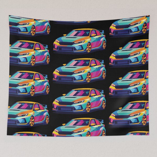 Item preview, Civic Type R Block Art – Pop‑Color Hot Hatch designed and sold by Automotive Art by Greg.