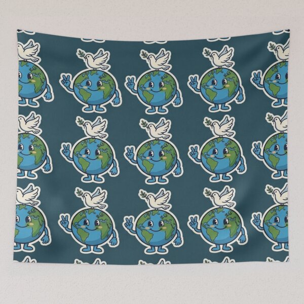 Item preview, Cute Planet Earth Peace Sign Dove designed and sold by Uniquely Worlds.