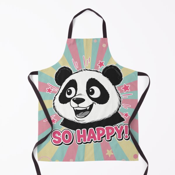 Item preview, So Happy! Kawaii Panda Cartoon Square Edition designed and sold by Taridesign.