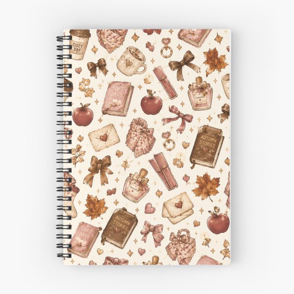 Item preview, Cozy Autumn Aesthetic Pattern with Books and Leaves designed and sold by NinaVibeStudio.