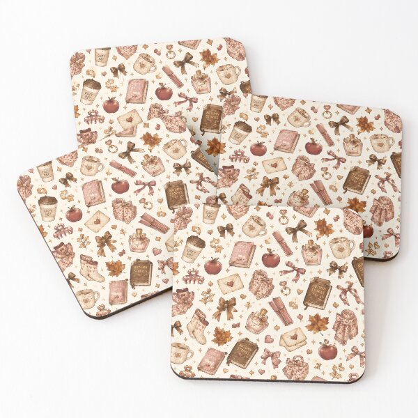 Item preview, Cozy Autumn Aesthetic Pattern with Books and Leaves designed and sold by NinaVibeStudio.