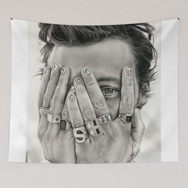 Item preview, Mysterious Pop Star Harry – Detailed Pencil Sketch designed and sold by nagelfarez.