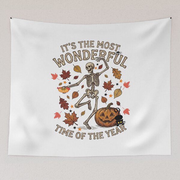 Item preview, Vintage design of a dancing skeleton for Halloween, the most wonderful time of the year designed and sold by VibranPalette.