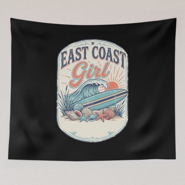 Item preview, EAST COAST Girl Surfing Beach Ocean Vintage designed and sold by snowry.