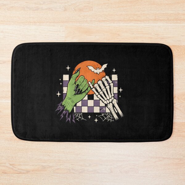 Item preview, Witch and Skeleton High Five Retro Halloween designed and sold by VioletNance.
