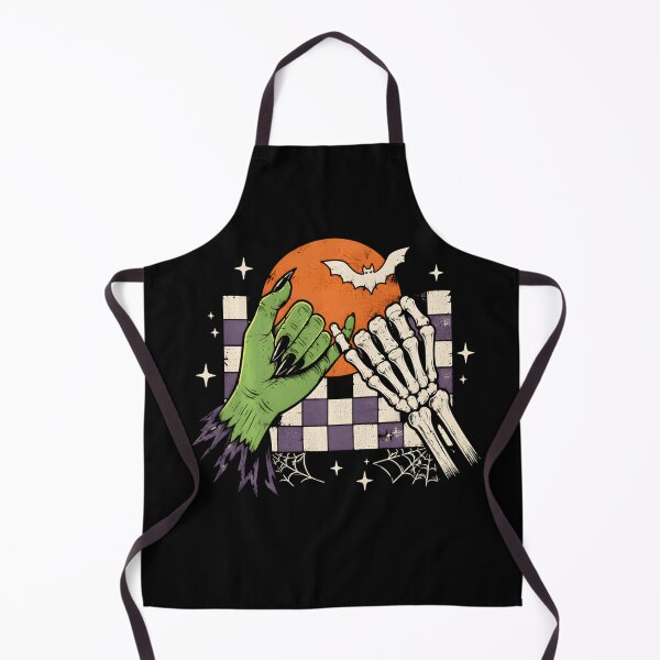 Item preview, Witch and Skeleton High Five Retro Halloween designed and sold by VioletNance.