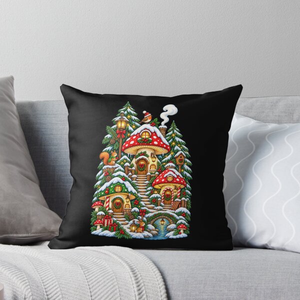 Item preview, Christmas Mushroom Village | Whimsical Snowy Woodland Fairy Houses designed and sold by MrDev.