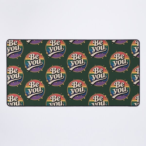 Item preview, Retro Be You Quote With Rainbow Pride Background And Stars 43 designed and sold by AvocadoShopp.